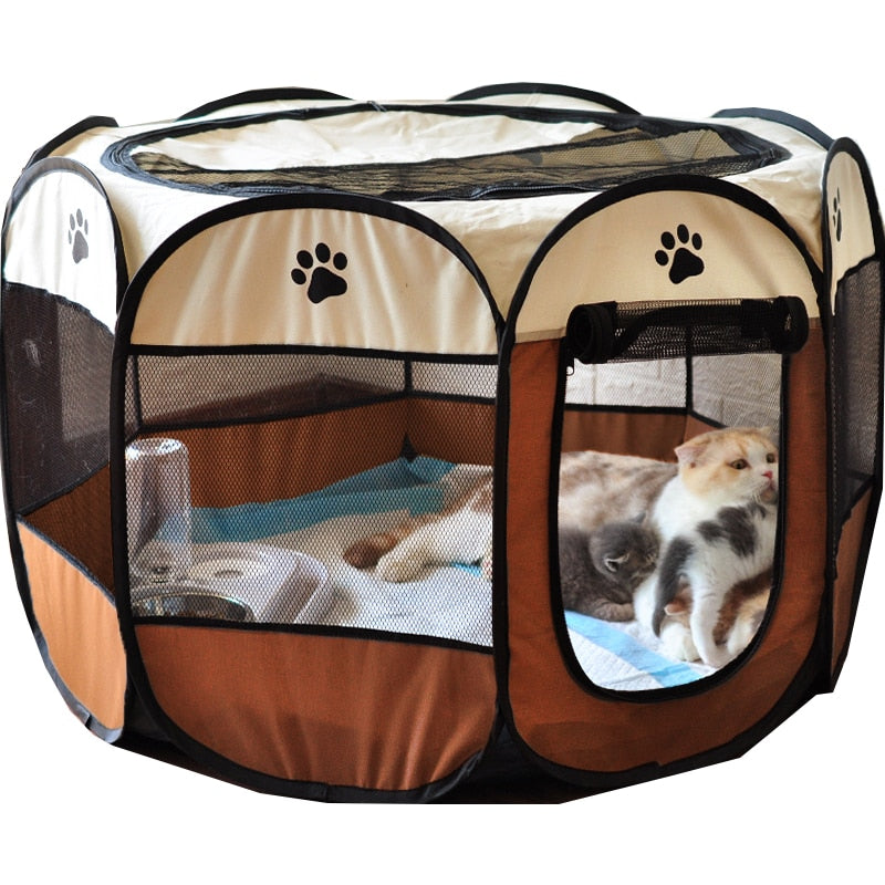 Parkland Pet Portable Exercise Kennel Dogs Indoor Cats Out Foldable Playpen 